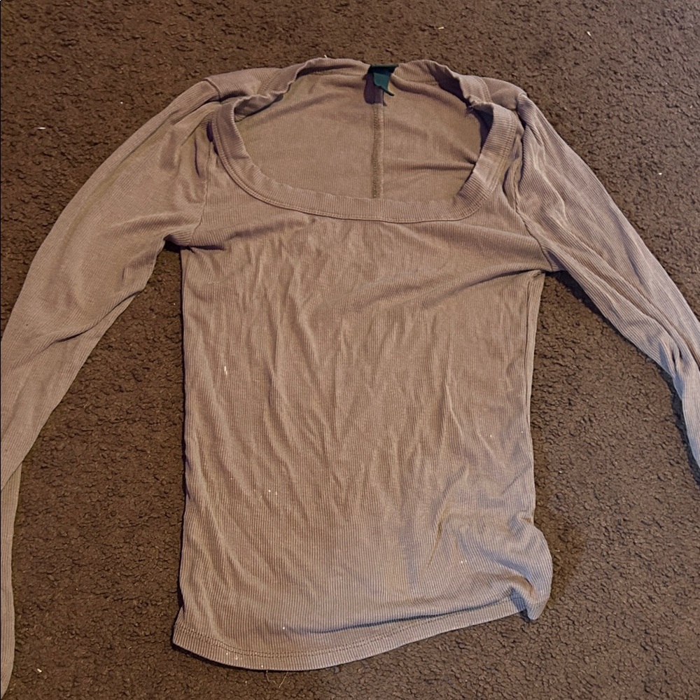 Elegant Gray Long Sleeve Women's Top